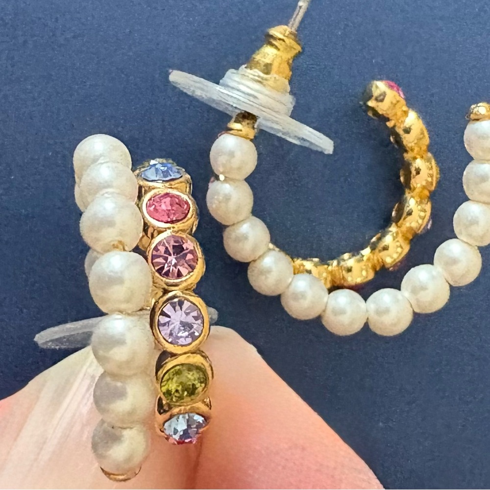 Exquisite Colorful Pearl and Gold Earrings